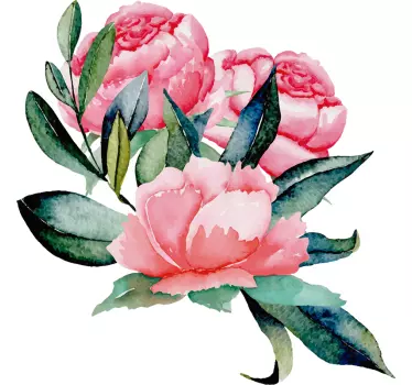 Adesivo murali soggiorno camera da letto fiori peonie - TenStickers