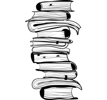 Adesivo murali soggiorno pila di libri - TenStickers