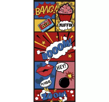 Adesivo per porta fumetti pop art - TenStickers