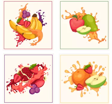 Adesivo cucina con frutti differenti - TenStickers