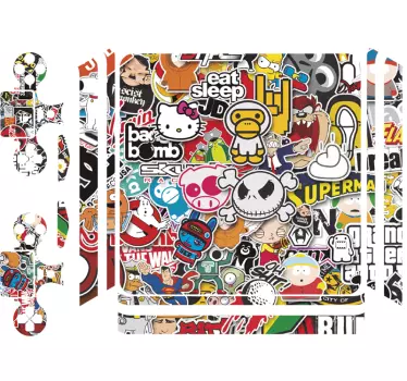Skin Ps4 con icone dei cartoni animati - TenStickers