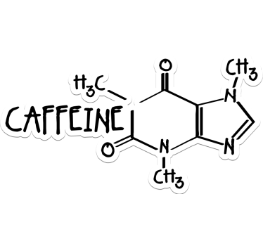 Adesivo per pc con molecola di caffeina - TenStickers