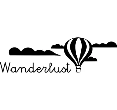 Adesivo per pc con mongolfiera e scritta - TenStickers