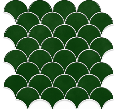 Adesivo bagno scaglie di pesce verde smeraldo - TenStickers