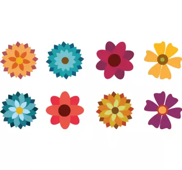 Adesivo per camper con fiori colorati - TenStickers