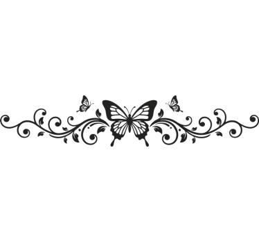Adesivo per auto farfalla nera elegante - TenStickers