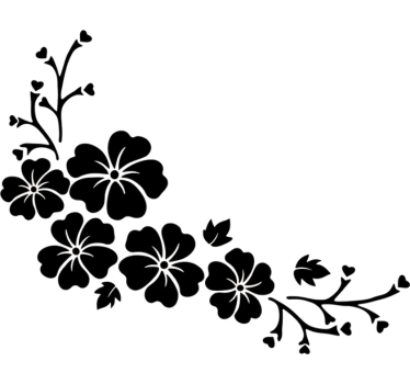 Adesivo per auto angolo fiore nero - TenStickers