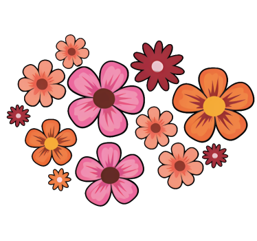 Adesivo per roulotte fiori felici colorati - TenStickers