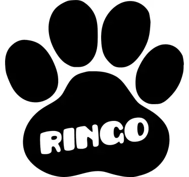 Adesivo per auto con impronta e nome di cane - TenStickers