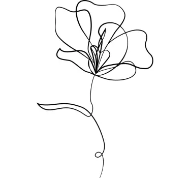 Adesivo murale con fiore minimalista - TenStickers