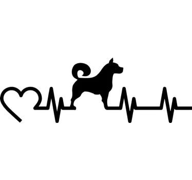 Adesivo per auto con cane e elettrocardiogramma - TenStickers