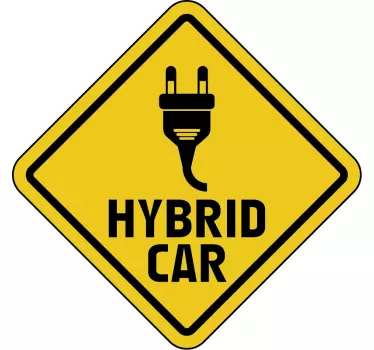 Adesivo per auto con scritta "ibrida" - TenStickers