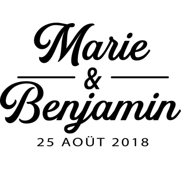Adesivo per auto nomi personalizzati matrimonio - TenStickers