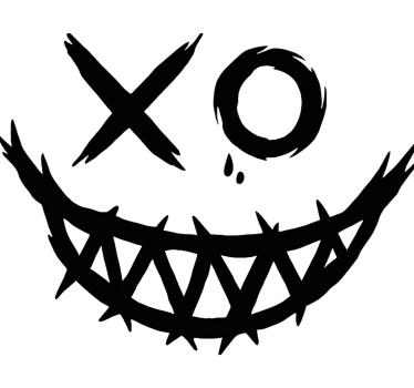 Adesivo per auto sorriso inquietante del joker - TenStickers