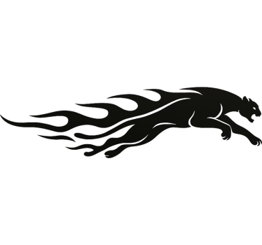 Adesivo per auto puma che corre con fiamme - TenStickers
