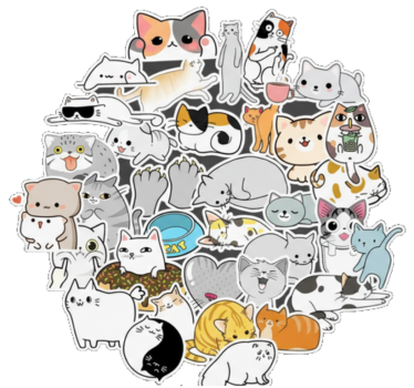 Adesivo per laptop adesivi felini adorabili - TenStickers