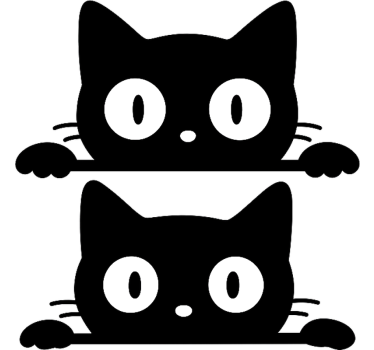 Adesivo per auto gattini carini gemelli - TenStickers