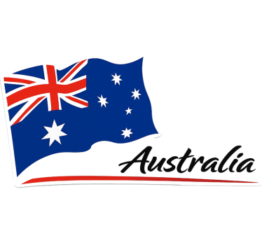 Adesivo per roulotte bandiera australiana che sventola - TenStickers
