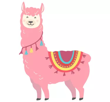 Adesivo per laptop lama rosa - TenStickers