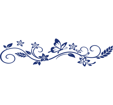 Adesivo per roulotte farfalla cerulea fiorita - TenStickers