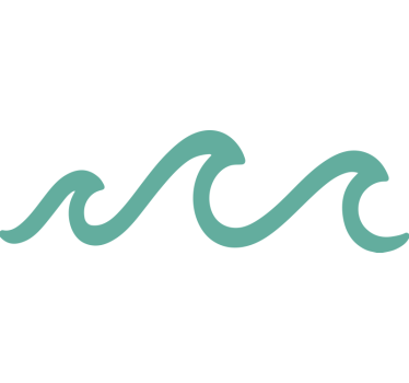Adesivo per roulotte onda marina minimalista - TenStickers