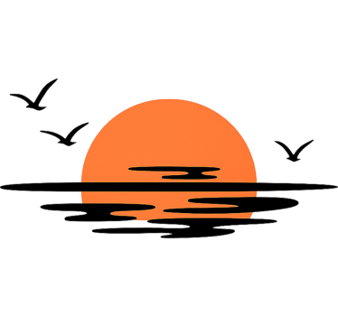 Adesivo per roulotte tramonto arancione - TenStickers