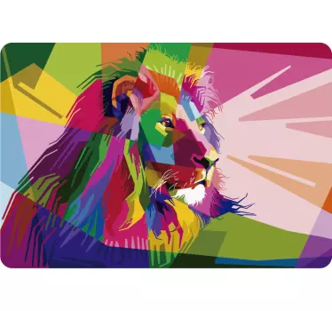 Adesivo per pc con leone colorato - TenStickers