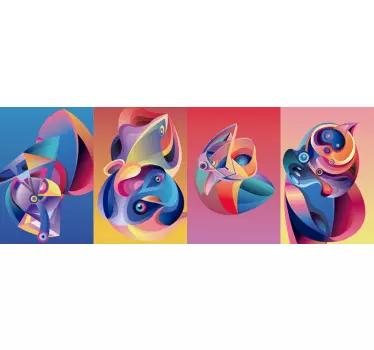 Greca adesiva forme colorate astratte - TenStickers