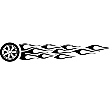 Adesivo per auto fiamme nere sottili per pneumatici - TenStickers