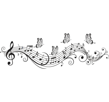 Adesivo per auto melodie di farfalle belle - TenStickers