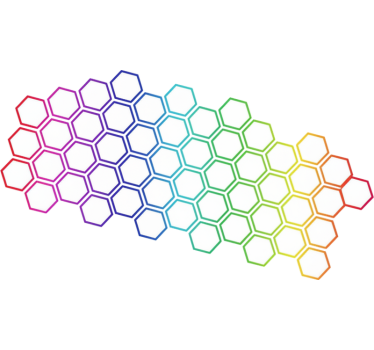 Adesivo per auto forme esagonali multicolori brillanti - TenStickers