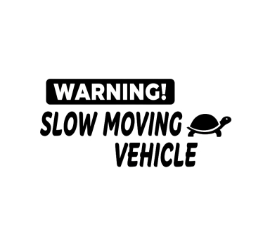 Adesivo per auto attenzione veicolo lento - TenStickers