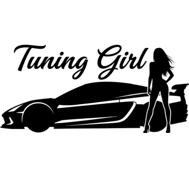 Adesivo per auto design nero "tuning girl" - TenStickers