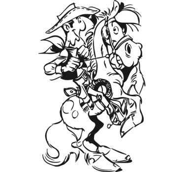 Adesivo per auto cavallo selvaggio e cowboy - TenStickers