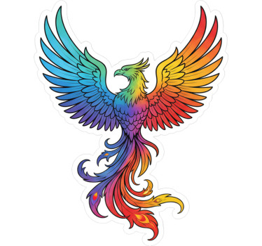 Adesivo per auto fenice multicolore brillante - TenStickers