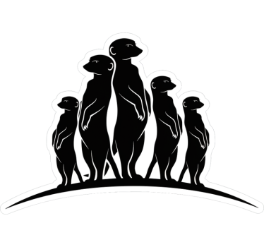 Adesivo per camper famiglia di suricati curiosi - TenStickers