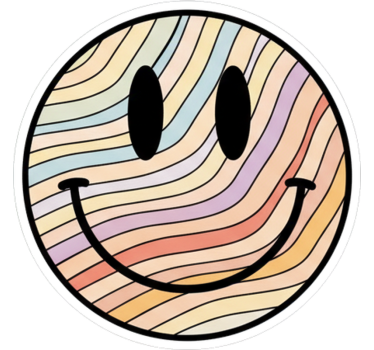Adesivo per laptop faccina sorridente psichedelica - TenStickers