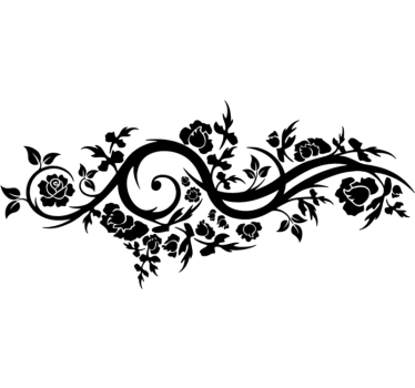 Adesivo per auto tralci di rose artistici - TenStickers