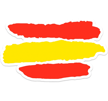 Adesivo per auto pennellata bandiera spagna - TenStickers