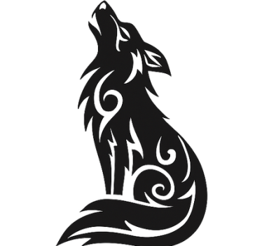 Adesivo per auto lupo alpha selvaggio seduto - TenStickers