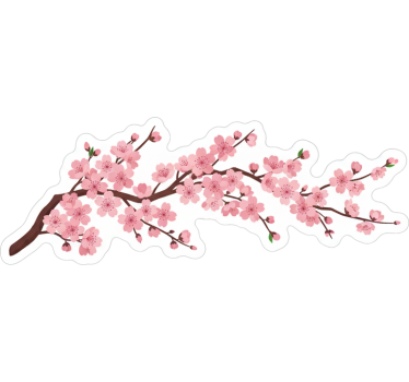 Adesivo per auto ramo floreale giapponese - TenStickers
