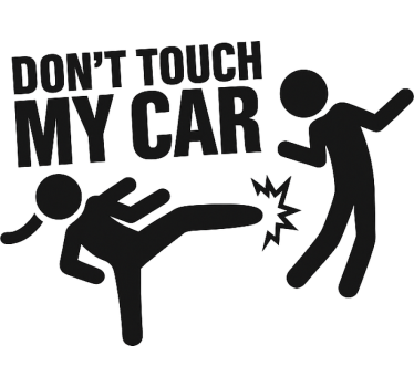 Adesivo per auto avviso divertente calcione karate - TenStickers