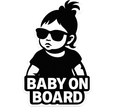 Adesivo personalizzabile bambina divertente a bordo - TenStickers