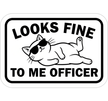 Adesivo per auto va bene così, ufficiale - TenStickers