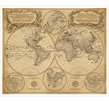 Carta adesiva per mobili mappa del mondo vintage - TenStickers