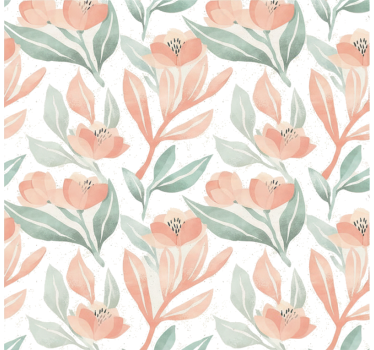 Carta adesiva per mobili fiori acquerello soft - TenStickers
