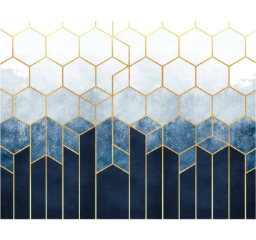 Carta adesiva per mobili nido d'ape oro navy - TenStickers