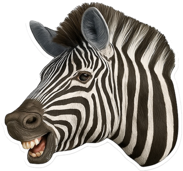 Adesivo per auto esterno zebra sorridente - TenStickers