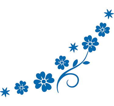Adesivo per auto esterno fiori blu - TenStickers