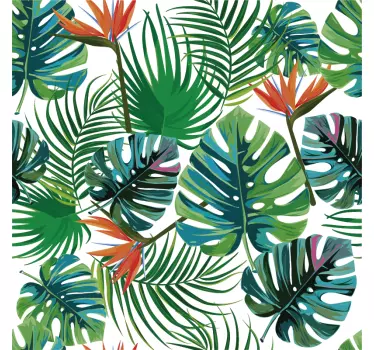 Adesivo per mobili con piante tropicali - TenStickers